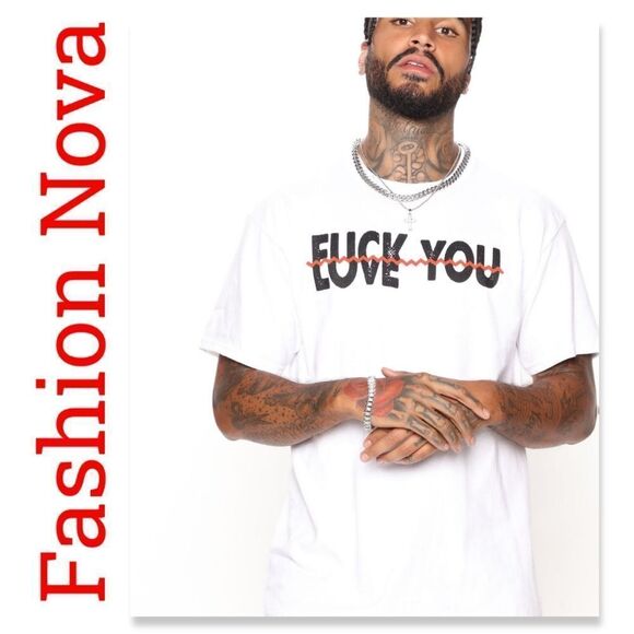 NWOT Fashion Nova Mens Sinner Shirt - Picture 1 of 8